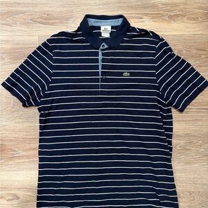 Lacoste Men's Polo with Navy and White Stripes